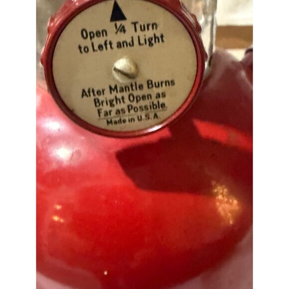 Vintage 1965 Red Coleman Lantern 12" Model 200 A Pyrex Glass Coleman Lantern Mod - Picture 4 of 16